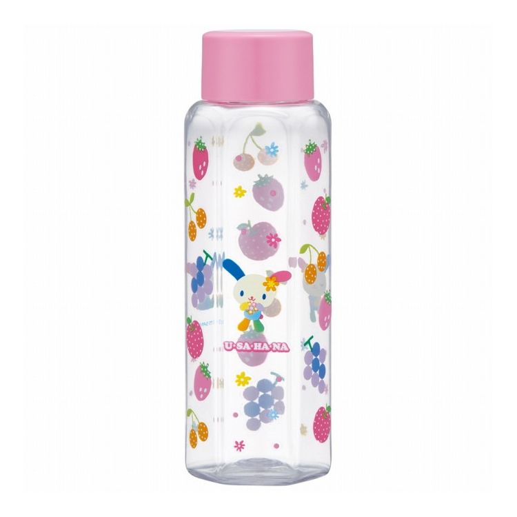 サンリオ sanrio ウサハナ 六角ブローボトル 350ml 六角形 水筒 プラスチック ボトル 大人 キッズ 子供 直飲み クリア PDH4 キャラクター スケーター skater
