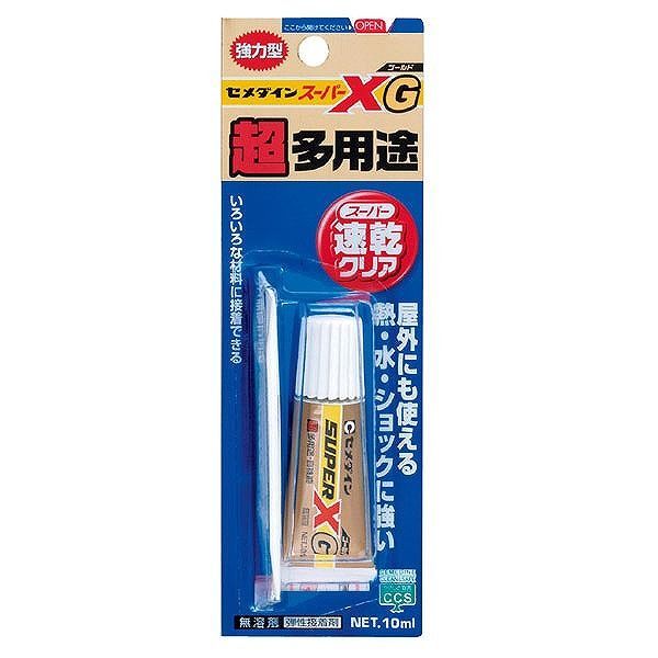 【商品詳細】『熱・水・ショックに強い』『屋外にも使える』スーパーXの性能はそのままに、高透明度・ハイスピードを実現しました。シンナーを全く含まない環境対応型で、幅広く使える速硬化型の高性能多用途接着剤です。【送料について】北海道、沖縄、離島は送料を頂きます。