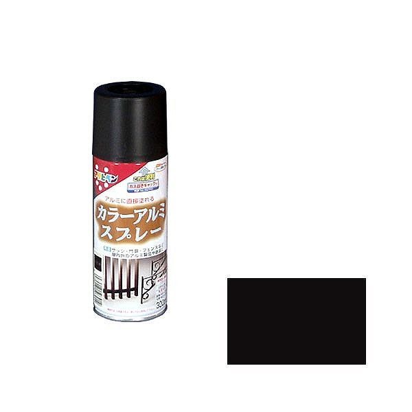 アサヒペン AP カラーアルミスプレー 300ML ツヤ消し黒