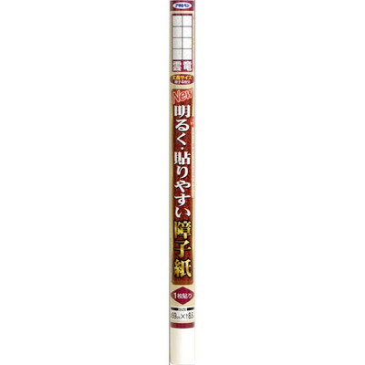 【商品説明】●のりで濡れていても切りやすい障子紙です。【用途】●障子貼り用。※丈長障子は94cm×2.15mを障子1枚分としています。※幅が狭い障子は69cm×2.15mを障子1枚分としています。※半紙判は、腰板つき障子戸94cm×6段を障子1枚分としています。※美濃判は、腰板つき障子戸94cm×5段を障子1枚分としています。●サイズ：69cm×8.6m●商品サイズ（mm）：W48×D48×H690●重量：350g●柄：雲竜●材質：パルプ80％、レーヨン15％、ビニロンバインダー5％、蛍光剤配合●貼れる面積の目安：丈長障子4枚分●笹、桜、流花は、印刷柄ですので、抄きこみ柄とは見え方が異なります。●本品は使用説明通りに貼りますと、紙の滑らかな面（柄物は柄のある面）が部屋の内側になるように巻いています。●紙の滑らかな面（柄物は柄のある面）は、部屋の内側、外側どちらでもご使用いただけます。●貼り終わった後、タルミが著しい時は、必ずのりがよく乾いてから、障子紙全体に水をうすく均等に霧吹きしてください。●障子枠は、木の種類や使用期間によってのりをつけるとアクがでることがあります。この場合、障子枠を水でよく洗い〈ワンタッチ　ヤニ・アク止め障子のり〉や〈プロ用障子のり〉をご使用ください。※メーカーの都合によりパッケージ、内容等が変更される場合がございます。当店はメーカーコード（JANコード）で管理をしている為それに伴う返品、返金等の対応は受け付けておりませんのでご了承の上お買い求めください。【代引きについて】こちらの商品は、代引きでの出荷は受け付けておりません。【送料について】北海道、沖縄、離島は送料を頂きます。