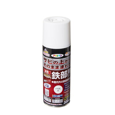 アサヒペン 油性高耐久鉄部用スプレー 300ml ツヤ消し白(代引不可)