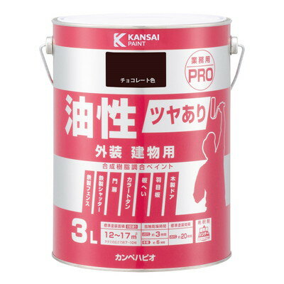 カンペハピオ 油性ツヤあり建物用PRO チョコレート色 3L #00077640241030(代引不可)【送料無料】
