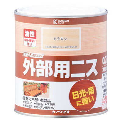 【商品説明】●高耐久ウレタン樹脂配合だから磨耗や衝撃に強く、耐久性に優れ、日光や雨から長期間木部を守ります。●磨耗や衝撃に強い油性タイプ【用途】木製ドア、羽目板、下見板、木製遊具、ガーデン用品など屋外の木部・木製品。【塗れないもの】高級家具、吸い込みのない素材(プリント合板・デコラ板)、UV塗装やセラミック塗装をしたもの、シリコン樹脂、フッ素樹脂、その他特殊処理した面には不適、常に水に浸かっている所●容量：0.7L●色：とうめい●商品サイズ（幅×奥行×高さ）：119Φ×121●商品重量(g)：852●乾燥時間：約2時間(20℃)約4時間(冬期)●重ね塗り時間：6時間以上(20℃)10時間以上(冬期)●塗り面積（m2）：約3〜4●塗り重ね回数：3回※メーカーの都合によりパッケージ、内容等が変更される場合がございます。当店はメーカーコード（JANコード）で管理をしている為それに伴う返品、返金等の対応は受け付けておりませんのでご了承の上お買い求めください。【代引きについて】こちらの商品は、代引きでの出荷は受け付けておりません。【送料について】北海道、沖縄、離島は送料を頂きます。