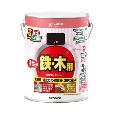 カンペハピオ 油性ウレタンガード くろ 3L #00037640021030(代引不可)【送料無料】