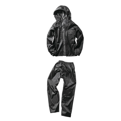 【商品説明】●上下左右視界を妨げないヘルメット対応セーフティフード。●ムレを軽減するベンチレーションや袖メッシュ付き。●素材：表/ポリエステル100%（PVCラミネート）裏/ポリエステル100％メッシュ袖部分●耐水圧：10,000H2O●ミャンマー●ブラック※メーカーの都合によりパッケージ、内容等が変更される場合がございます。当店はメーカーコード（JANコード）で管理をしている為それに伴う返品、返金等の対応は受け付けておりませんのでご了承の上お買い求めください。【代引きについて】こちらの商品は、代引きでの出荷は受け付けておりません。【配送について】北海道、沖縄、離島は配送できません。予めご了承ください。