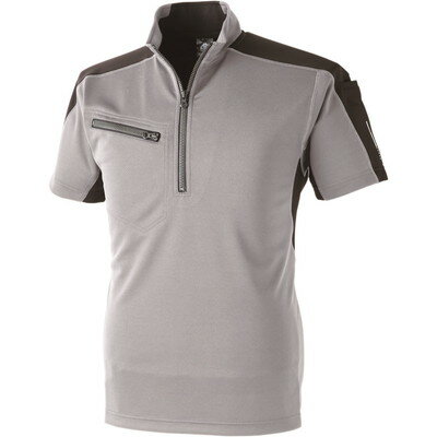 中国産業 Cs 1721-26-3L ZIP半袖ポロ 銀 3L #1721-26-3L(代引不可)【送料無料】