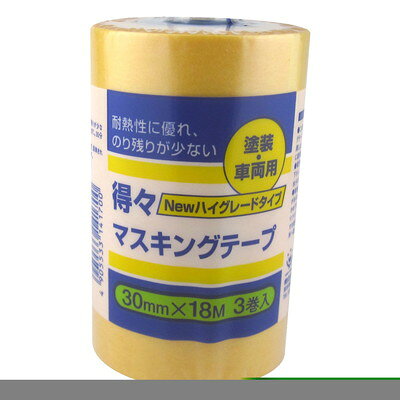 【商品説明】●外壁から内装の養生まで使用可能です。●耐候性に優れ、見切りがはっきりきれいに出す事ができます。●梱包用と比べ粘着力が弱くはがしやすい特長から、仮止めとしてもご使用いただけます。●材質：基材／和紙、粘着剤／アクリル系●規格：30mm×18m●重量：148g●カラー：黄●日本●黄※メーカーの都合によりパッケージ、内容等が変更される場合がございます。当店はメーカーコード（JANコード）で管理をしている為それに伴う返品、返金等の対応は受け付けておりませんのでご了承の上お買い求めください。【代引きについて】こちらの商品は、代引きでの出荷は受け付けておりません。【送料について】北海道、沖縄、離島は送料を頂きます。