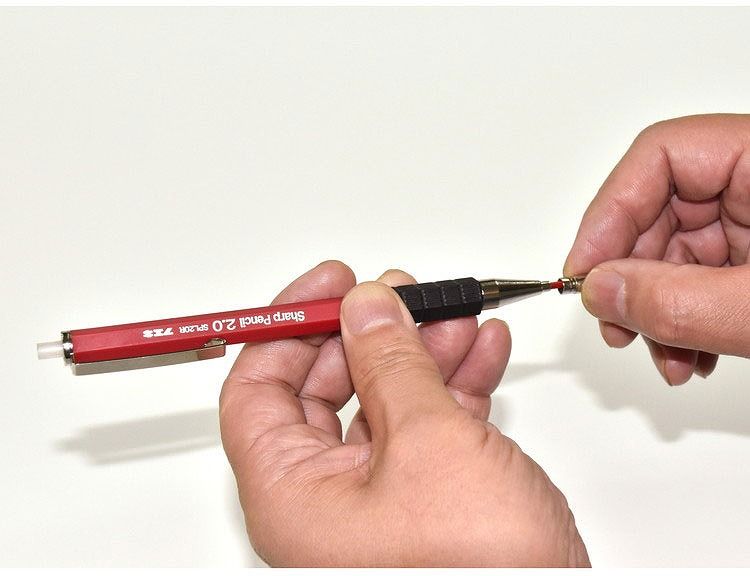 不易糊工業 スーパーノックシャープペンシル 2.0mm 赤 SPL20R-H(代引不可)