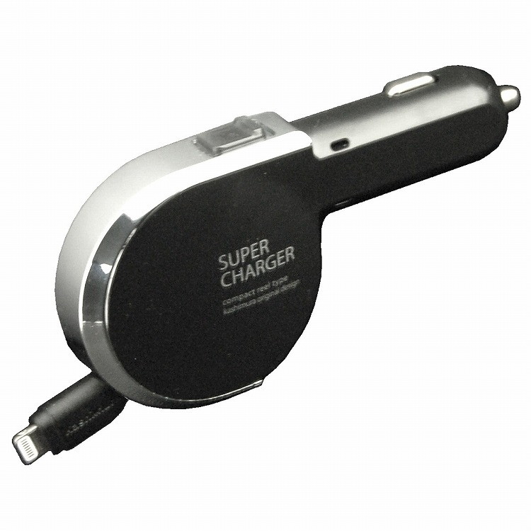 カシムラ DC充電器 リール 2.4A LN BK KL-34(代引不可)【送料無料】