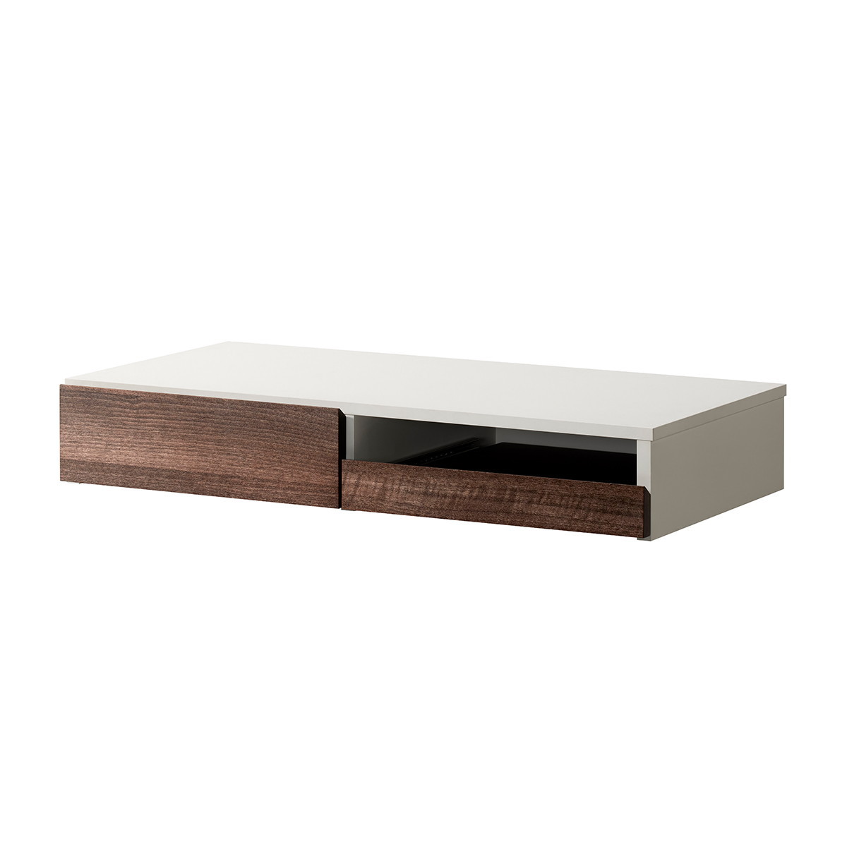 レンジ下スライドテーブル 引き出し付 ホワイト×ブラウンRDS-0280SL-WDB RDS-0280SL-WDB(代引不可)【送料無料】