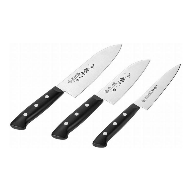 よこやま 三徳包丁170mm&小型三徳包丁140mm&ペティナイフ140mm ETO-801(代引不可)【送料無料】