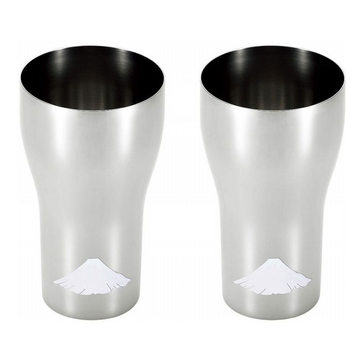 よこやま 感温ステンレスタンブラー440ml 2P 赤富士 EJK-701(代引不可)【送料無料】