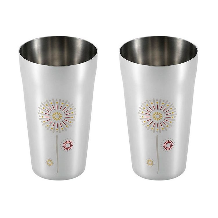 よこやま 感温ステンレスタンブラー420ml 2P 花火 EJK-800(代引不可)【送料無料】