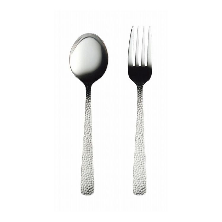 カクセー Made in TSUBAME 槌目デザートスプーン・デザートフォーク 2本組 TC-16(代引不可)