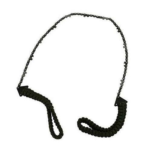 【用途】●アウトドアギアとして。【商品説明】●アウトドア・緊急時に便利な携帯式のチェーンソーです。●非常にコンパクトに収納&持ち運びが可能です。●アウトドアなど携帯性を重視する用途に最適です。●握りやすく滑りにくい、耐久性のあるパラコードグリップです。●収納&保管に便利な携帯ポーチ付です。《スペック》■全長：約100cm。■刃部：約65cm。■刃数：11個(5cm間隔)。《材質》■刃部：45Mn。■グリップ：パラコード。【代引きについて】こちらの商品は、代引きでの出荷は受け付けておりません。【送料について】北海道、沖縄、離島は送料を頂きます。