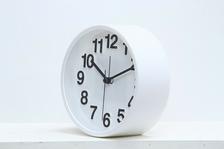 置時計 リアム W134×D52×H134mm ポリスチレン ウォッチ おしゃれ ホワイト(代引不可)【送料無料】