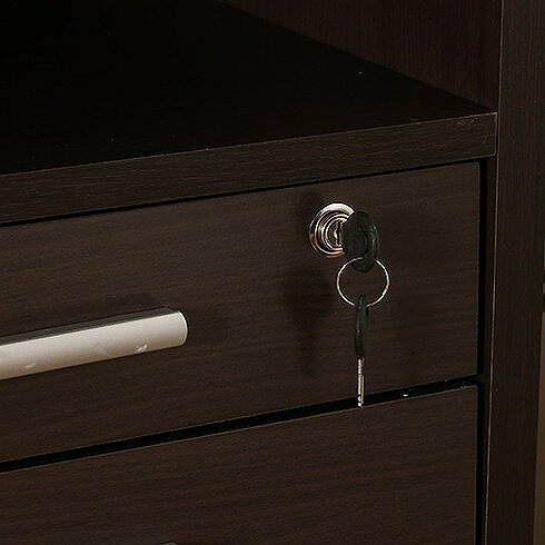 デスク2点セット ブラウン W1010×D590×H725mm おしゃれ 机 ブラウン(代引不可)【送料無料】 [3]