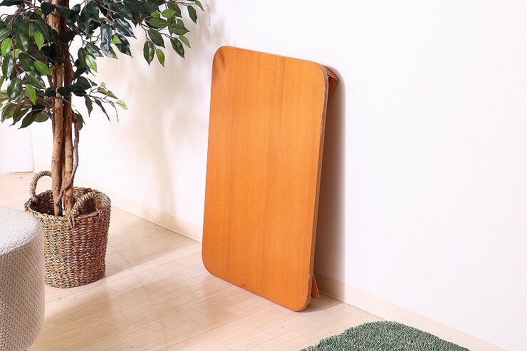 折脚ローテーブル W750×D500×H320mm MDF(突板ラバーウッド) おしゃれ ナチュラル(代引不可)【送料無料】