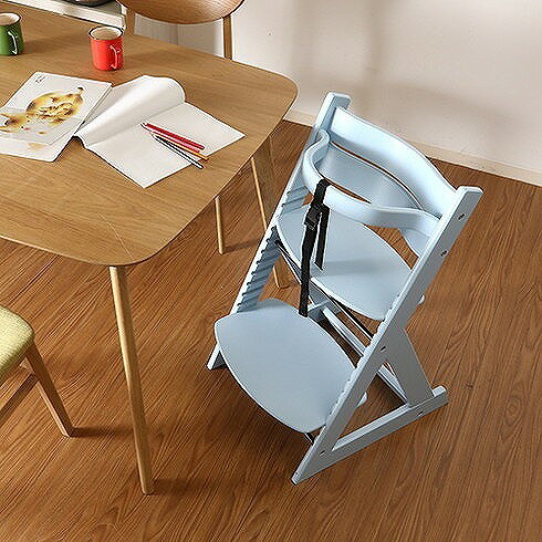 ベビーチェア グローアップチェアー W450×D505×H785mm 積層合板 おしゃれ ペールブルー(代引不可)【送料無料】