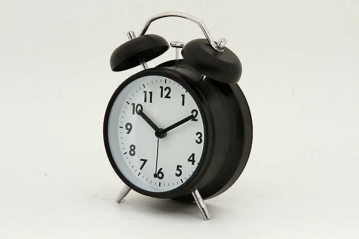 置時計 ベル W117×D55×H170mm スチール ウォッチ おしゃれ ブラック(代引不可)【送料無料】