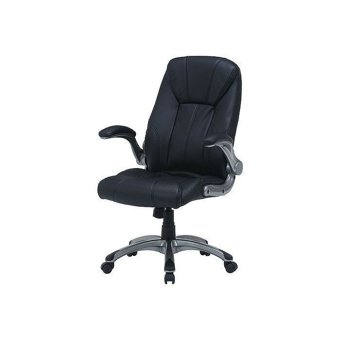 エグゼクティブチェアー W700×D715×H1010~1090mm 465~540mm 合成皮革 ナイロン樹脂 鉄 おしゃれ ブラッ..