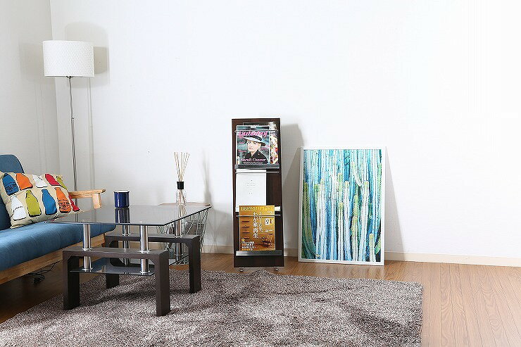 ウッドマガジンラック デコール W300×D350×H900mm PB(PVC) スチール おしゃれ(代引...