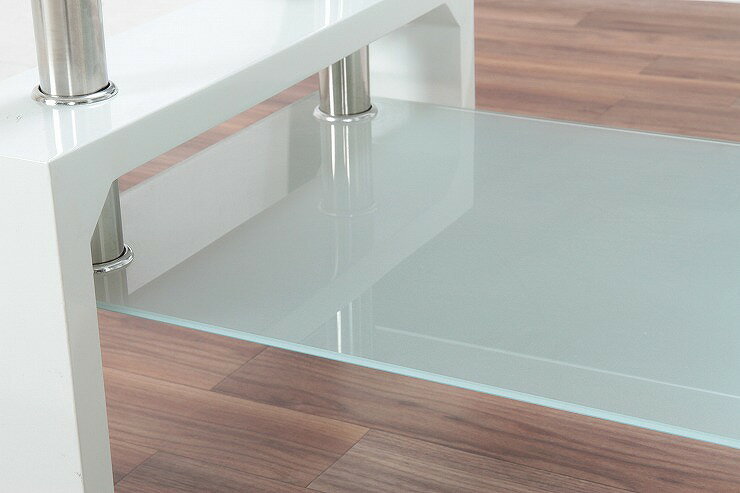 センターテーブル フォーカス W1000×D600×H450mm 強化ガラス スチール おしゃれ ホワイト(代引不可)【送料無料】