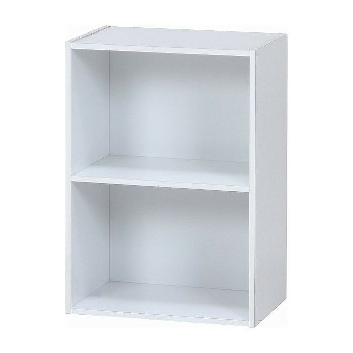 カラーボックス2段 W418×D290×H600mm おしゃれ ホワイト(代引不可)【送料無料】