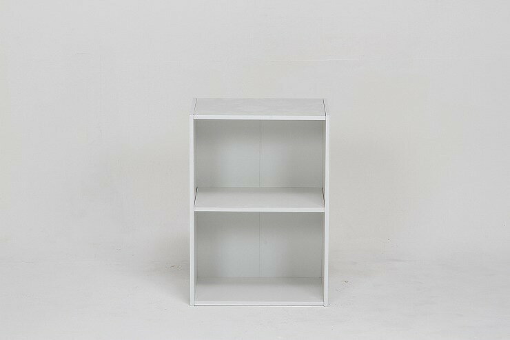 カラーボックス 可動棚 W418×D290×H590mm プリント紙化粧パーティクル おしゃれ ホワイト(代引不可)【送料無料】 [2]