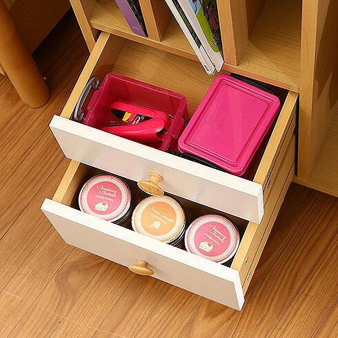 ストレージラック(ハンガー付) ホワイト×ナチュラル W580×D340×H920mm おしゃれ(代引不可)【送料無料】 [3]