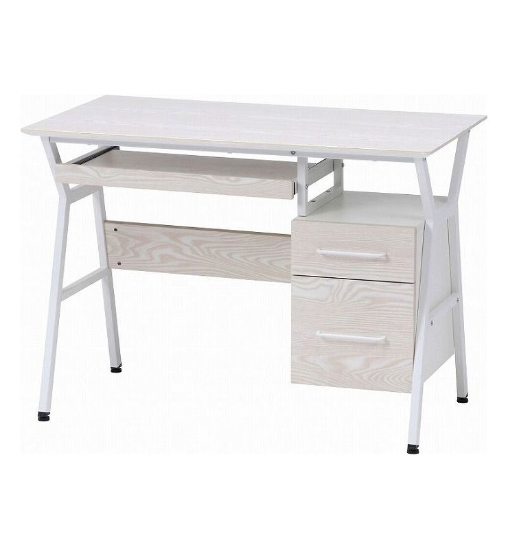 デスク ホワイト 幅100cm 奥行54cm 高さ72cm(代引不可)【送料無料】 [2]