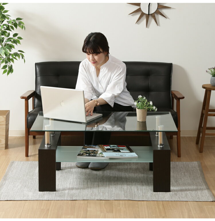 応接セット 4点セット ガラステーブル ソファセット 天然木 オフィス 応接ソファ センターテーブル ラウンジ ダイニング 4人掛け ナチュラル ヴィンテージ モダン 応接室 コワーキングスペース(代引不可)【送料無料】