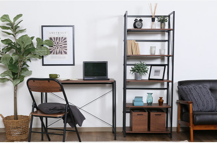 シェルフ 本棚 折りたたみ式 5段 幅61cm オープンラック ディスプレイラック 収納棚 大容量 コレクション収納 デスクサイド リビング 書斎 デスク(代引不可)【送料無料】