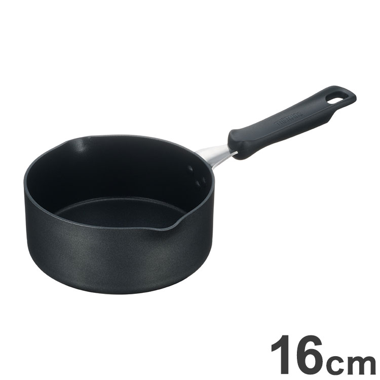 Pans - THERMOS サーモス テュラブルシリーズ クックパン 16cm KNB-016S GY ガス火専用 取っ手付きフライパン グレー