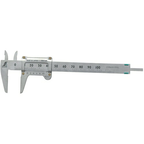 シンワ・ポケットノギス・100MM‐19518 大工道具：測定具：ノギス
