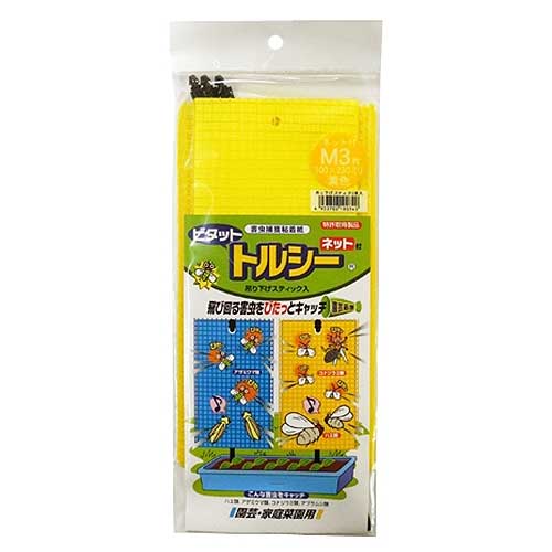 一色本店 トルシーネット付M3黄色 100X230 3枚入り