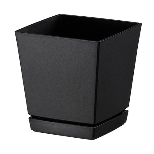 ヤマト クエンチローポット-皿付5号 0.8L-ブラック