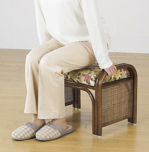 スツール 座椅子 天然籐らくらく座椅子2脚組 ハイタイプ 籐 天然籐 椅子 チェアー イス(代引不可)【送料無料】