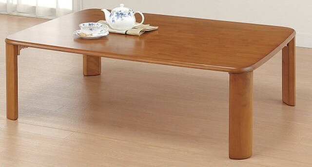 折れ脚テーブル 木製式 幅105cm 奥行75cm 高さ33cm 折り畳み センターテーブル 和室 洋室 馴染む シンプル 机 ちゃぶ台(代引不可)【送料無料】 [2]