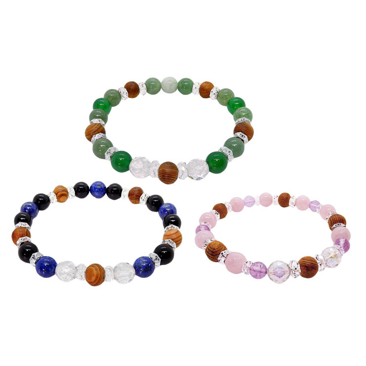 日本製 アクセサリー 屋久杉を使った天然石ブレスレット ファッション おしゃれ(代引不可)【送料無料】