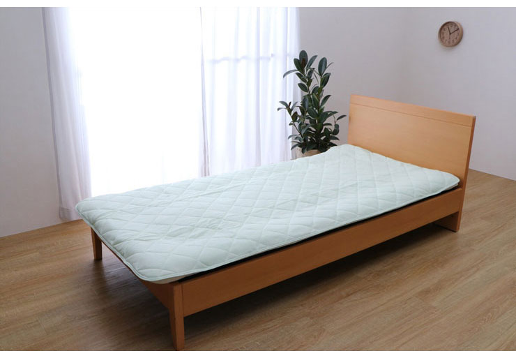 抗菌 敷パッド セミダブル 120×205cm 青森ヒバエッセンス加工 敷きパッド 綿100% 寝具(代引不可)【送料無料】 2