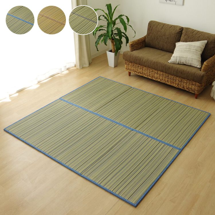 三つ折りい草マット 置き畳 82×164cm 厚さ1.5cm ラグ くつろぎ 和風 和室 洋室 プレイマット(代引不可)..