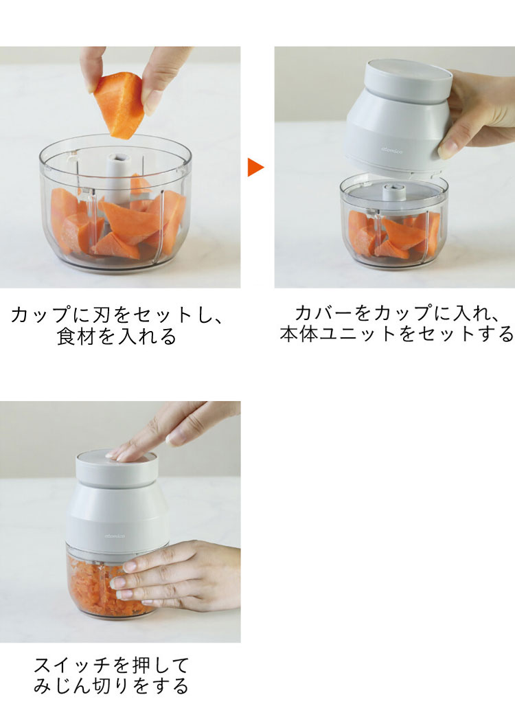 フードプロセッサー コードレス みじん切り ミキサー 小型 コンパクト 下ごしらえ ソースづくり コードレスチョッパー(代引不可)【送料無料】