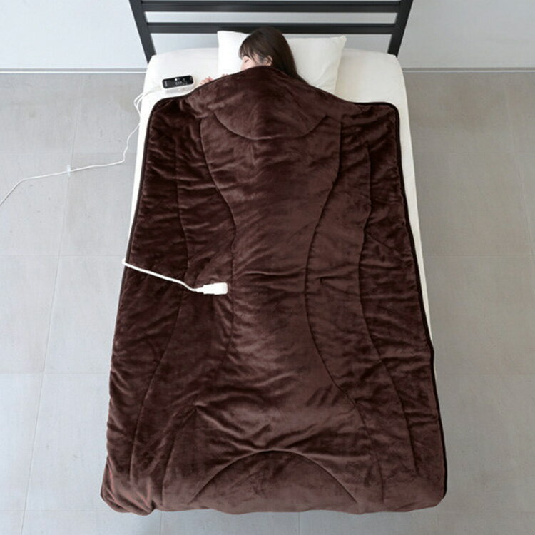 体にフィットする電気掛毛布 温度無段階調整 タイマー付き フランネル生地 中綿入り 電気毛布 掛毛布 あったか 寝具 ベッド 布団(代引不可)【送料無料】