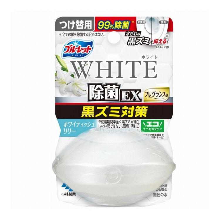 【商品詳細】トイレ掃除減らせる！●シンプルなデザインと清潔感のあるリリーの香りで、トイレ空間に馴染むタンククリーナーです。●除菌率99%＊で、水ぎわの黒ズミの発生を抑え※、お掃除が楽になります。＊水ぎわの黒ズミ原因菌への効果。全ての菌を除菌する訳ではない。メーカーの実験室内の検証結果による。※使用期間中、まったく黒ズミが発生しない訳ではない。●洗浄・防汚成分を配合、便器をコートし、汚れの付着を抑え、便器のきれいを保ちます。(環境・汚れの程度で、効果が異なることがある。水の流れない部分の汚れは防げない。)●約1ヶ月間(3〜4週間)使用できます。(標準的な使用の場合。気温・水温・水量などにより、期間が異なることがある。)●流れる水は無色です。●便器やタンクに影響を与えません。(本品はタンク内の器具、便器、浄化槽及び浄化槽内のバクテリアへの影響に配慮し設計しています。)※メーカーの都合により、パッケージ・仕様等は予告なく変更になる場合がございます。界面活性剤(67％ ポリオキシアルキレンアルキルエーテル、第四級アンモニウム塩系)、安定化剤(グリセリン)、香料【使用上の注意】・用途外に使用しない。・誤飲防止のため、小児、認知症の方等の手の届くところに置かない。・火気の近くや直射日光の当たる所、高温になる所で保管・使用しない。・水流が強すぎると水がはねたり、容器が倒れ手洗い部の穴を塞ぎ水があふれる恐れがあるので、タンク横の止水栓を調節して水流を弱める。・使用中、逆さまや横倒しで放置しない。・手洗い部から水があふれるのを防ぐため、手洗い部の穴に網がある・水の流れが悪い・下容器が汚れてきた等の場合は、網・下容器を清掃する。・誤飲に注意・子供に注意【応急処置】・目に入った場合は、目を傷めることがあるのでこすらずすぐ流水で15分以上洗い流し、ただちに眼科医に相談する。・飲み込んだ場合、吐かせずコップ1〜2杯の水を飲ませる。・皮ふについたら充分に洗い流す。・気分が悪くなったら使用をやめる。・異常があれば製品の説明書きを持参し、医師に相談する。商品サイズ：W80×H124×D50mm内容量：67mL生産国:日本【送料について】北海道、沖縄、離島は送料を頂きます。
