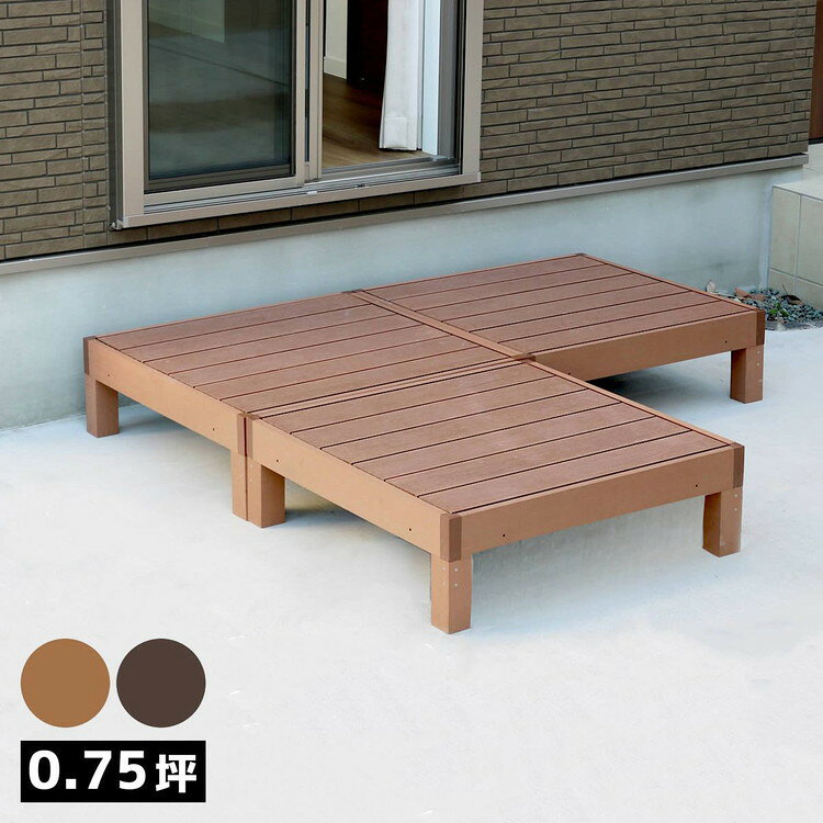 人工木ウッドデッキ ecofeel(エコフィール)3台 PWDE-3P 樹脂製 縁台 縁側 DIY キッ...