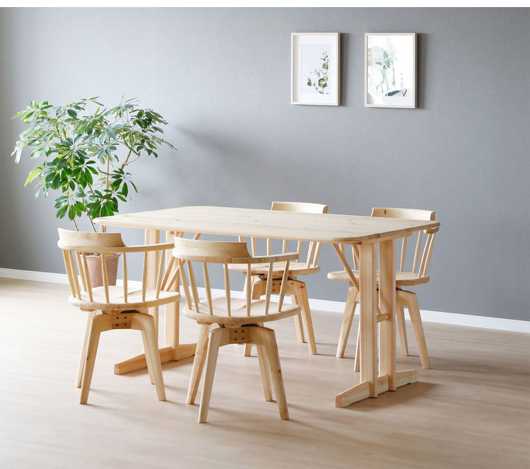 ダイニングテーブル 幅140 単品 テーブル 食卓テーブル 4人掛け おしゃれ ダイニングテーブル 食卓 檜 国産ヒノキ 天然木 ナチュラル 防カビ 防ダニ 北欧(代引不可)【送料無料】 [3]