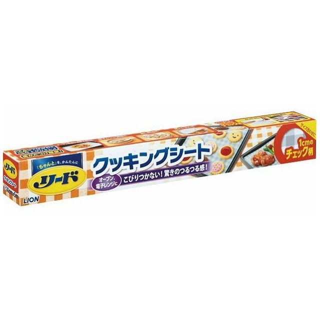 【商品詳細】ノンオイルでも料理やお菓子がこびりつかない、つるつるシート。1cmのチェック柄で、サイズ合わせに便利。油や汁を通さず、後かたづけも簡単。オーブンや電子レンジなどで幅広く使える。使用方法包み蒸しの包み方●型に敷く型の底の形に合わせて折り目をつけ、赤線部分（4ヶ所）に切り込みを入れます。端を重ねて型に入れます。●しぼり出しの目安にする●ケーキカットの目安にするシートの切り方必要な長さを出し、箱をしっかりおさえて、手前に引くように切ってください。チェック柄のラインに合わせて切ると、キレイに切れます。注意事項使用上の注意●直火での使用、250℃より高い温度や250℃で20分を超える使用は、絶対にしない。●調理機器の熱源にシートが触れないようにする。●フライパンにシートを敷いて使用した場合、高温になりやすく、燃えることがある。●加熱時間や調理条件によっては、シートから煙が出たり、燃えることがある。●必ず調理機器の取扱説明書に従う。オーブントースターで使用する場合●必ず天板を用い、天板からシートがはみ出さないように敷く。●食品の上にシ素材・成分グラシン紙、シリコーン樹脂製造国：日本発売元、製造元、輸入元又は販売元ライオン【代引きについて】こちらの商品は、代引きでの出荷は受け付けておりません。【送料について】北海道、沖縄、離島は送料を頂きます。