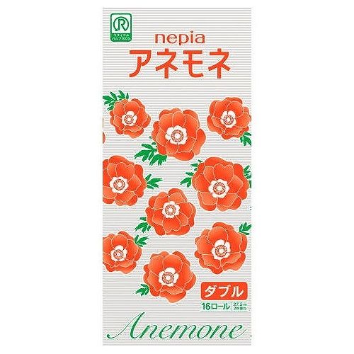 【単品18個セット】 王子ネピア ネピア アネモネ トイレットロール 16ロール ダブル(代引不可)【送料無料】