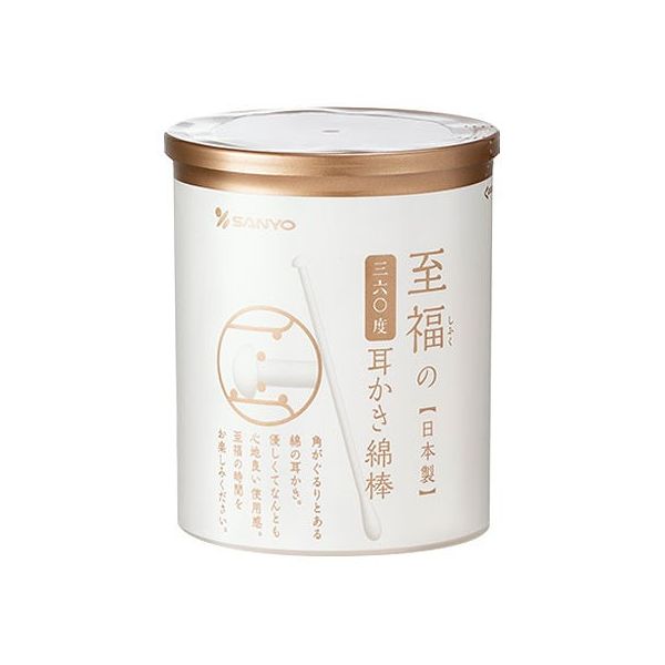 【単品10個セット】 山洋 360°耳かき風綿棒100本(丸筒)(代引不可)【送料無料】